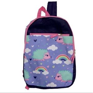 Trailmaker Girls' Rainbow Backpack Adjustable Padded Straps Purple Blue 17 inch